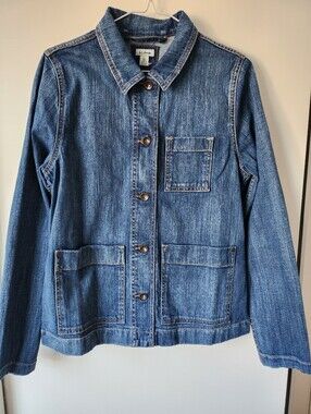 L.L. Bean Medium Wash Denim Chore Jacket - Blue